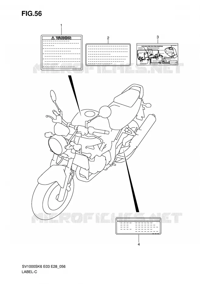 LABEL (SV1000K6 E33) Suzuki MOTO 1000 SV 2007  SV1000SK7(E3/E28)