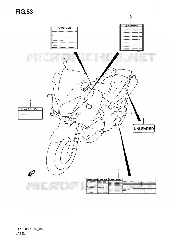 LABEL Suzuki MOTO 1000 V-STROM 2008  DL1000K8(E2)