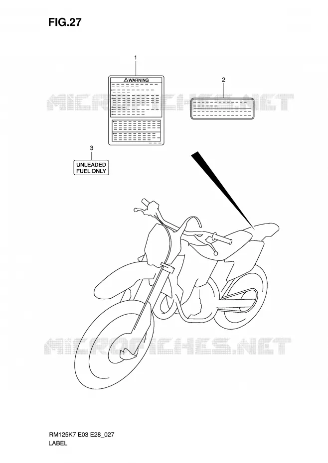 LABEL Suzuki MOTO 125 RM 2008  RM125 K8 (E03,E28,E33)