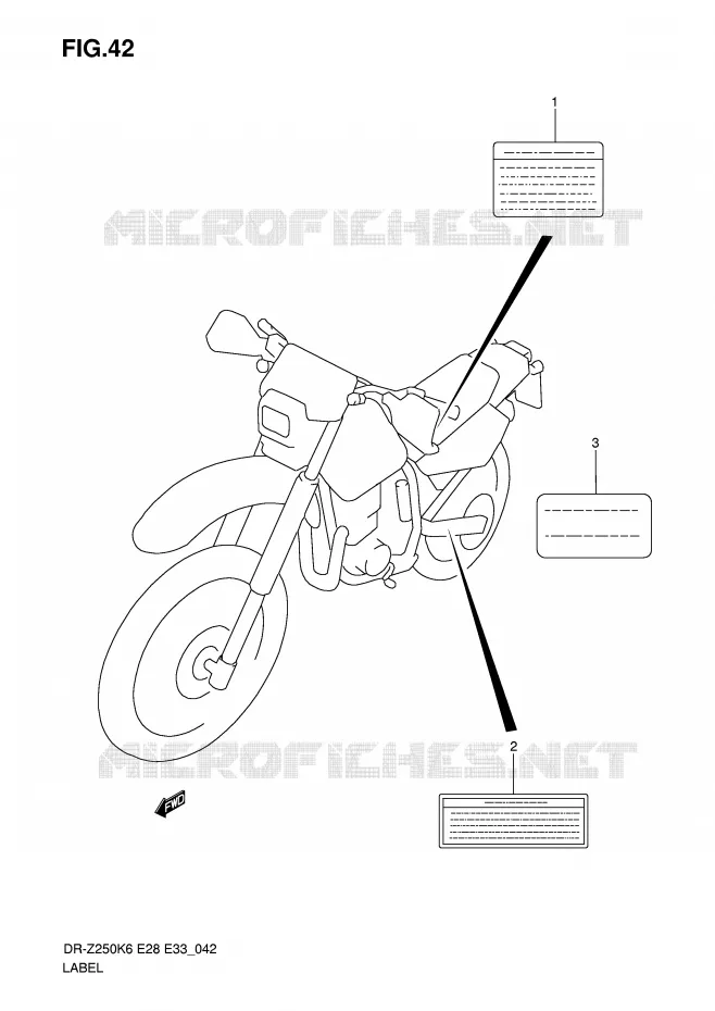 LABEL Suzuki MOTO 250 DR-Z 2006  DR-Z250K6(E28/E33)