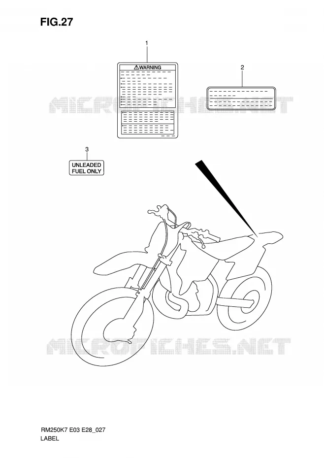 LABEL Suzuki MOTO 250 RM 2008  RM250K8(E3/E28)
