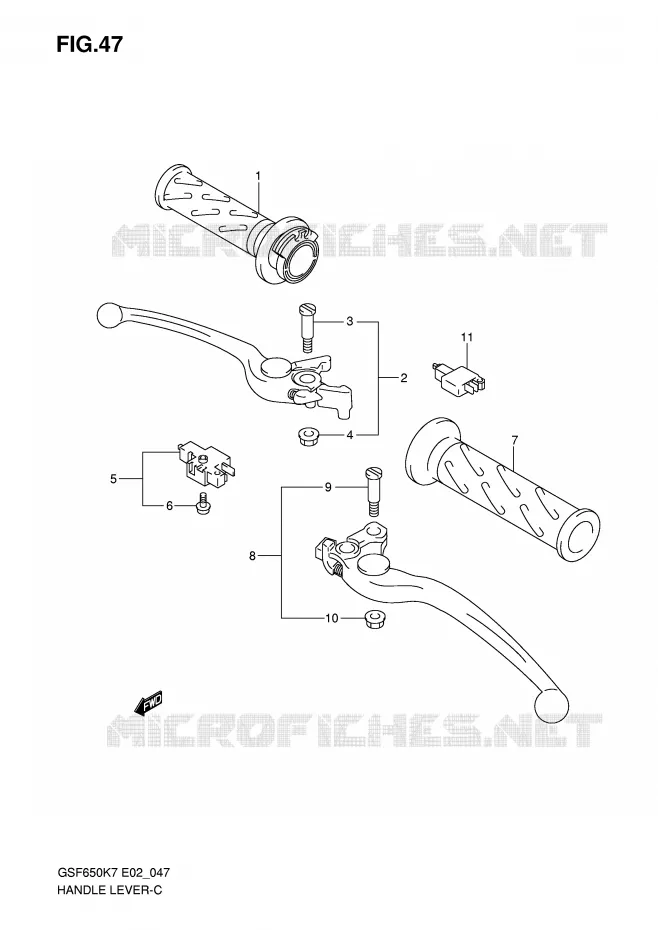 LEVERS - HANDGRIPS Suzuki MOTO 650 BANDIT 2008  GSF650SUAK8(E2)