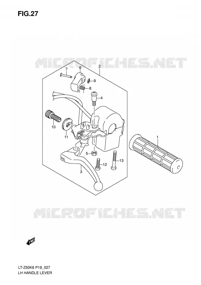 LH HANDLE LEVER Suzuki QUAD 50 QUADSPORT 2010  LT-Z50L0(P19)