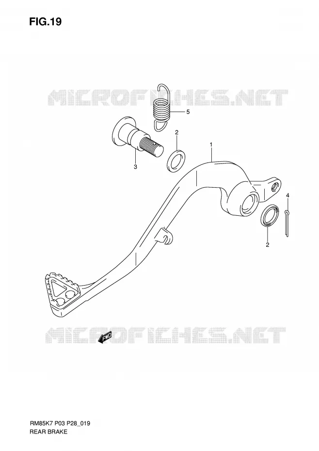 REAR BRAKE Suzuki MOTO 85 RM 2007  RM85K7(P3/P28)