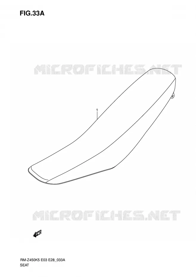 SEAT (MODEL K7) Suzuki MOTO 450 RM-Z 2006  RM-Z450K6(E3/E28)