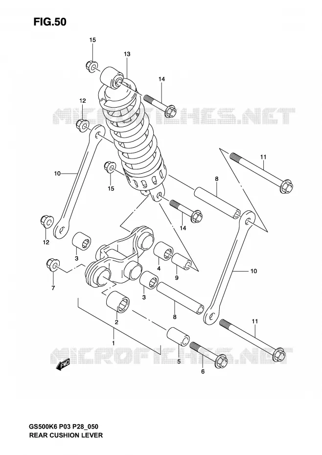 SHOCK ABSORBER LINKAGE (MODEL K3) Suzuki MOTO 500 GS-E 2006  GS500K6(P3)