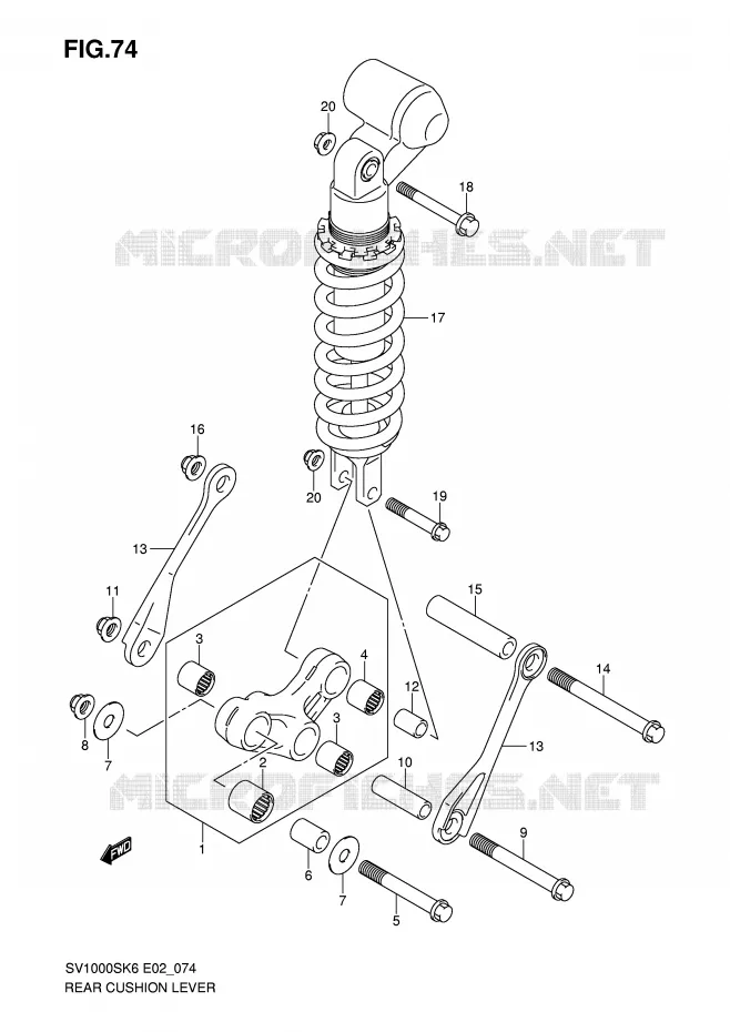 SHOCK ABSORBER LINKAGE Suzuki MOTO 1000 SV 2006  SV1000U2K6(E2)