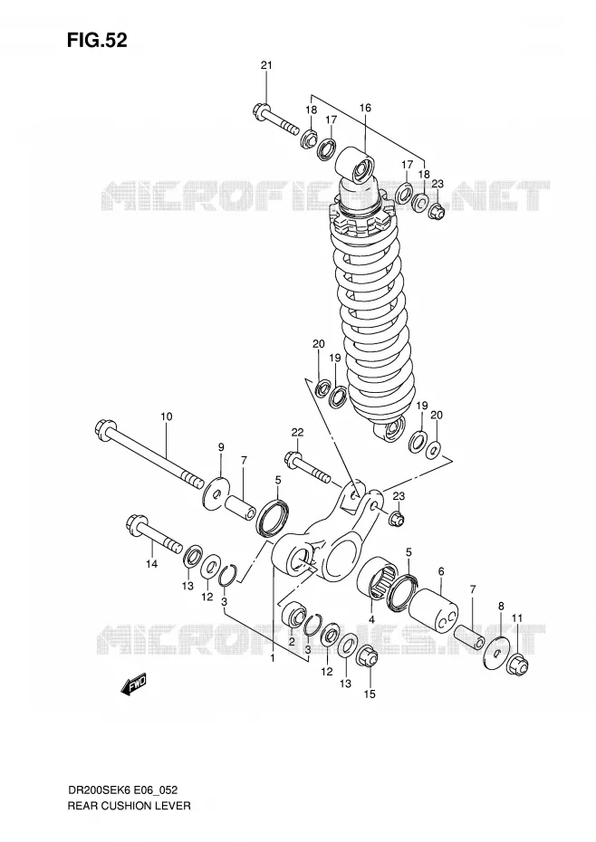 SHOCK ABSORBER LINKAGE Suzuki MOTO 200 DR 2008  DR200SEK8(E6)