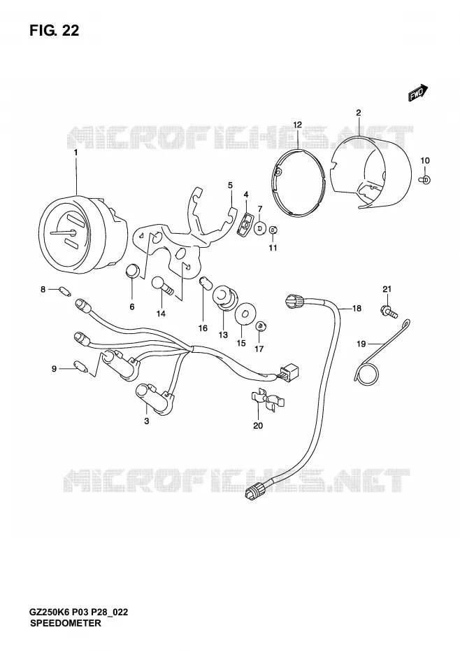 SPEEDOMETER Suzuki MOTO 250 MARAUDER 2006  GZ250K6(P3)