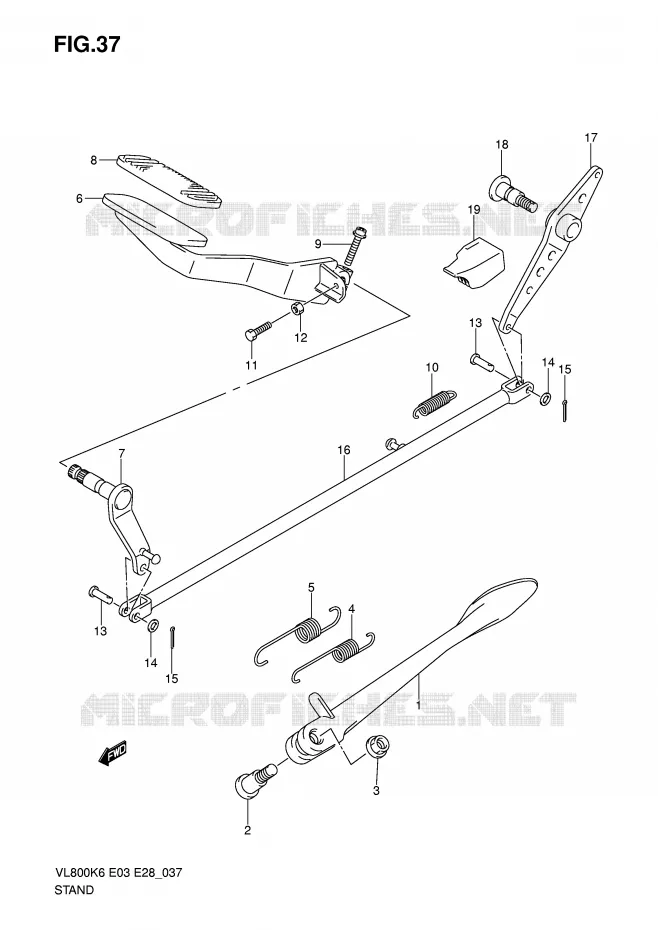 STAND - REAR BRAKE Suzuki MOTO 800 VOLUSIA 2007  VL800CK7(E3/E28)
