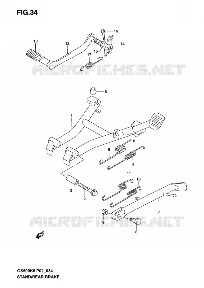 STAND (MODEL K3) Suzuki MOTO 500 GS-E 2005  GS500K5(P19)
