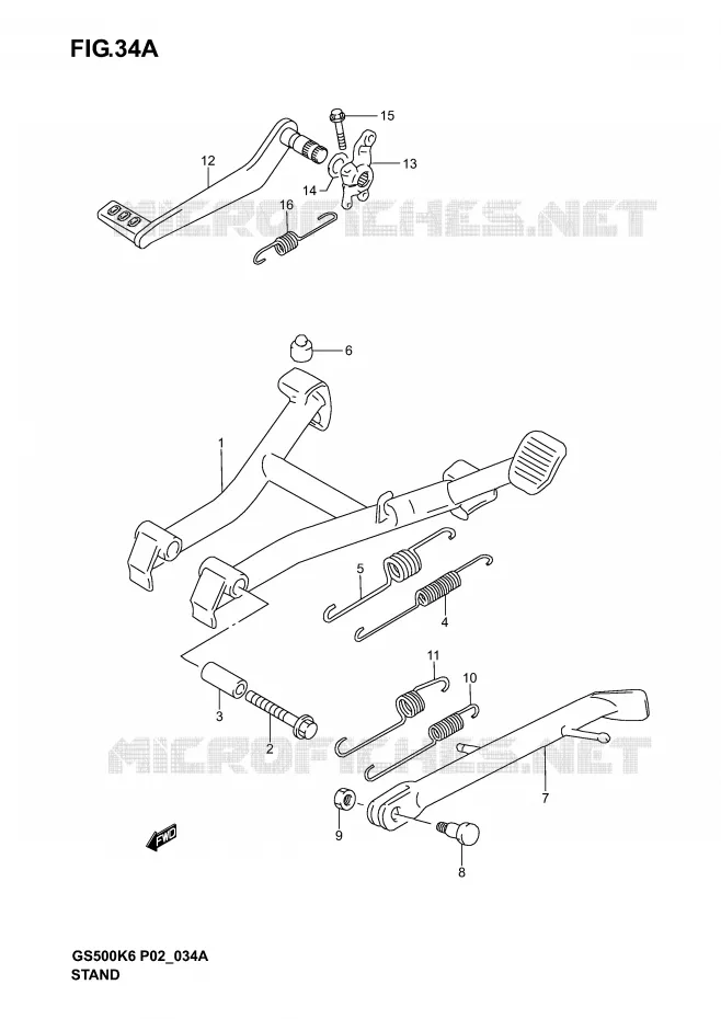 STAND (MODEL K4/K5/K6) Suzuki MOTO 500 GS-F 2006  GS500FK6(P19)