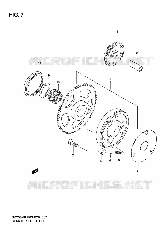 STARTER MOTOR CLUTCH Suzuki MOTO 250 MARAUDER 2006  GZ250K6(P3)