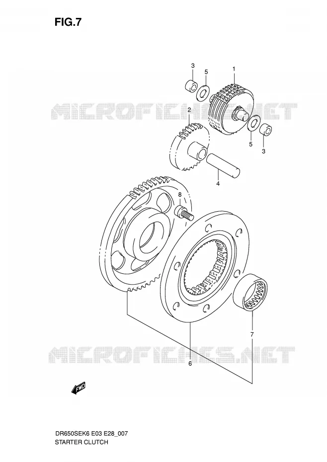 STARTER MOTOR CLUTCH Suzuki MOTO 650 DR 2009  DR650SEK9(E3/E28)