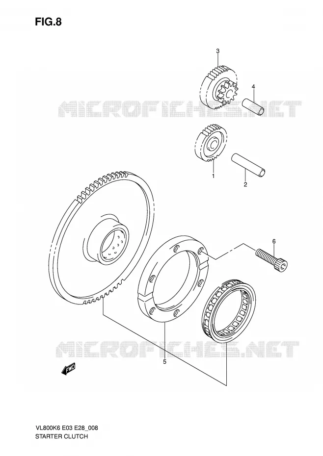 STARTER MOTOR CLUTCH Suzuki MOTO 800 VOLUSIA 2007  VL800K7(E3/E28)