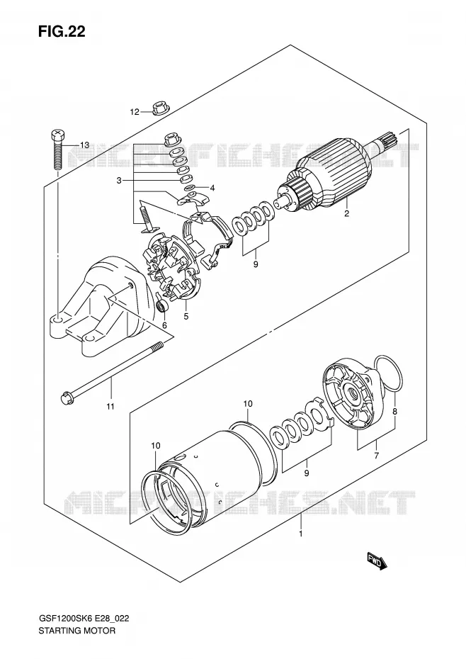 STARTER MOTOR Suzuki MOTO 1200 BANDIT 2006  GSF1200SK6(E28)