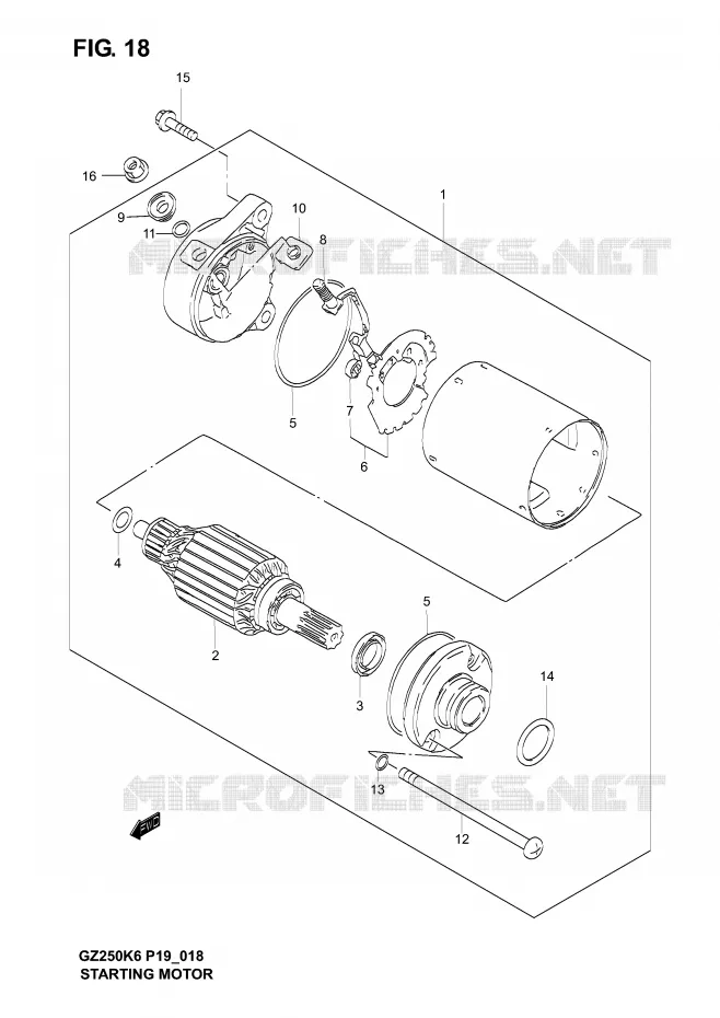 STARTER MOTOR Suzuki MOTO 250 MARAUDER 2006  GZ250K6(P19)