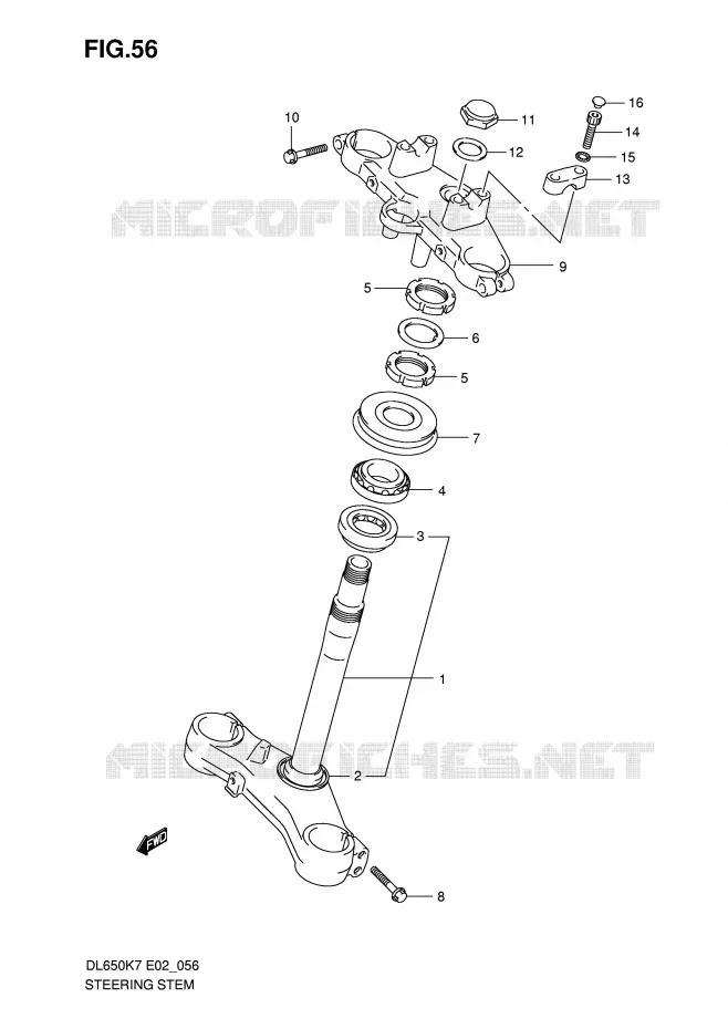 STEERING COLUMN Suzuki MOTO 650 V-STROM 2009  DL650K9(E2)