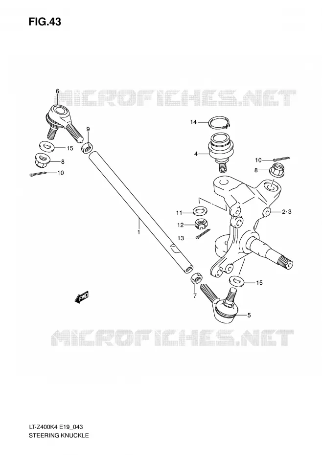 STEERING LINKAGE - HUB (MODEL K4) Suzuki QUAD 400 QUADSPORT 2004  LT-Z400K4(E19)