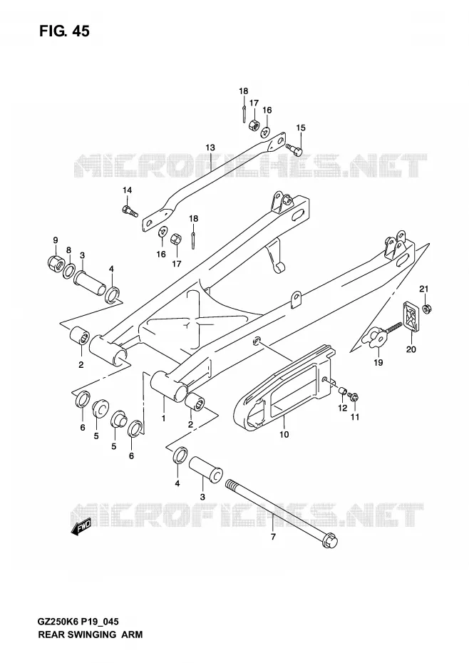 SWINGARM Suzuki MOTO 250 MARAUDER 2006  GZ250K6(P19)
