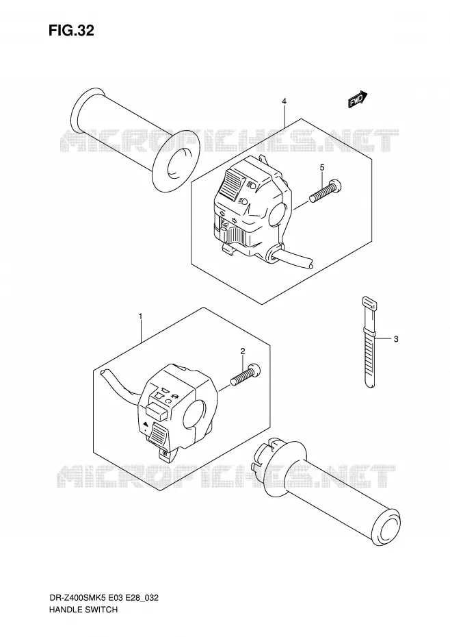 SWITCHES (MODEL K5/K6) Suzuki MOTO 400 DR-Z 2007  DR-Z400SMK7(E3/E28)
