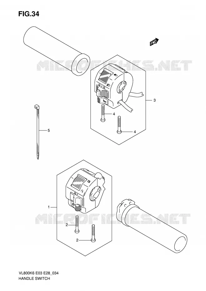 SWITCHES (MODEL K6) Suzuki MOTO 800 INTRUDER 2008  VL800CK8(E3/E28)