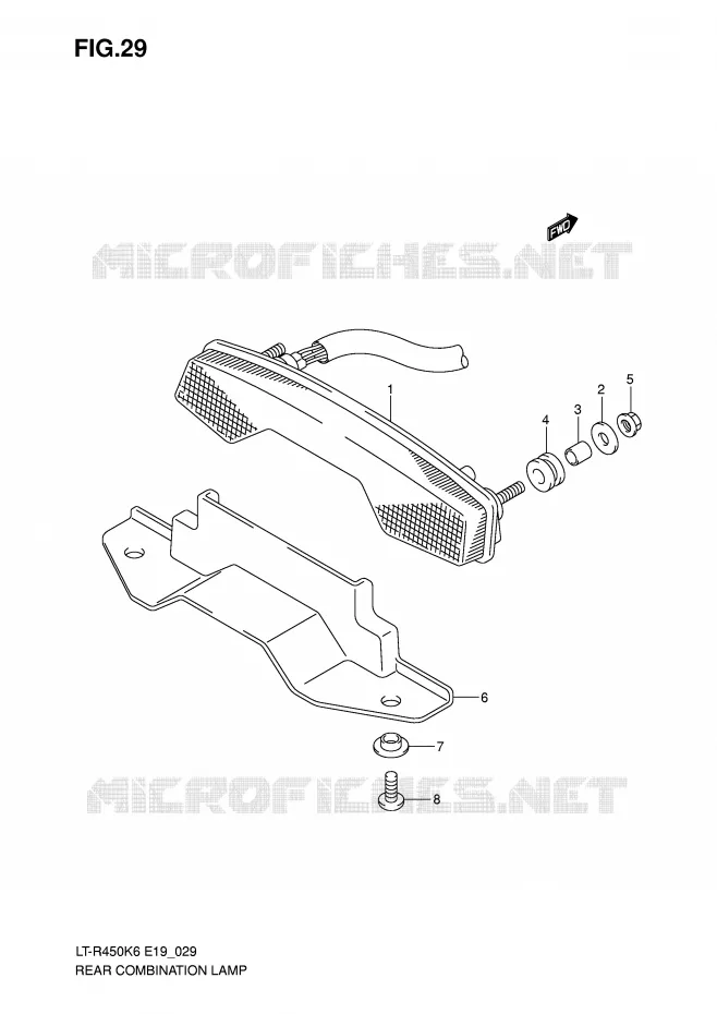 TAIL LIGHT Suzuki QUAD 450 QUADRACER 2010  LT-R450L0(E19)