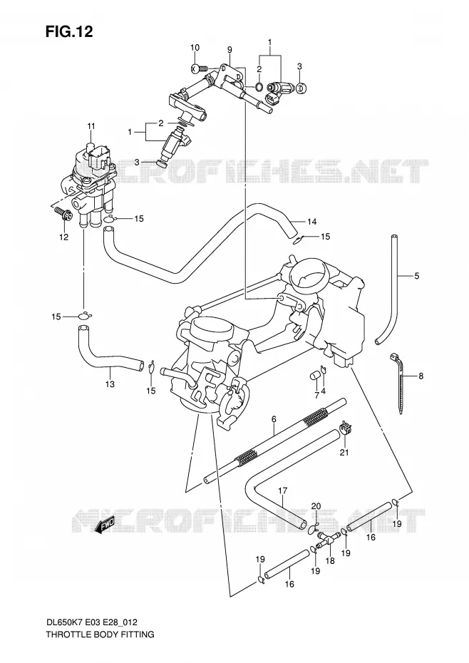 THROTTLE BODY FITTING Suzuki MOTO 650 V-STROM 2010  DL650AL0(E3/E28)