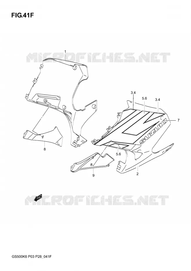 UNDER COWLING  (GS500FK5) Suzuki MOTO 500 GS-F 2004  GS500FK4(P3)