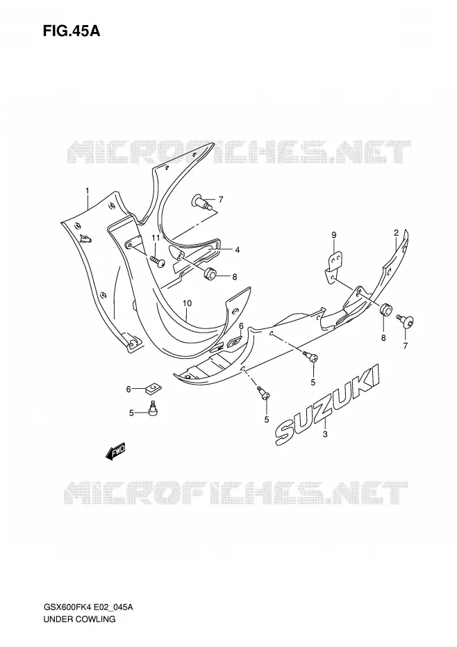 UNDER COWLING (MODEL K6) Suzuki MOTO 600 GSX-F 2006  GSX600FK6(E2)