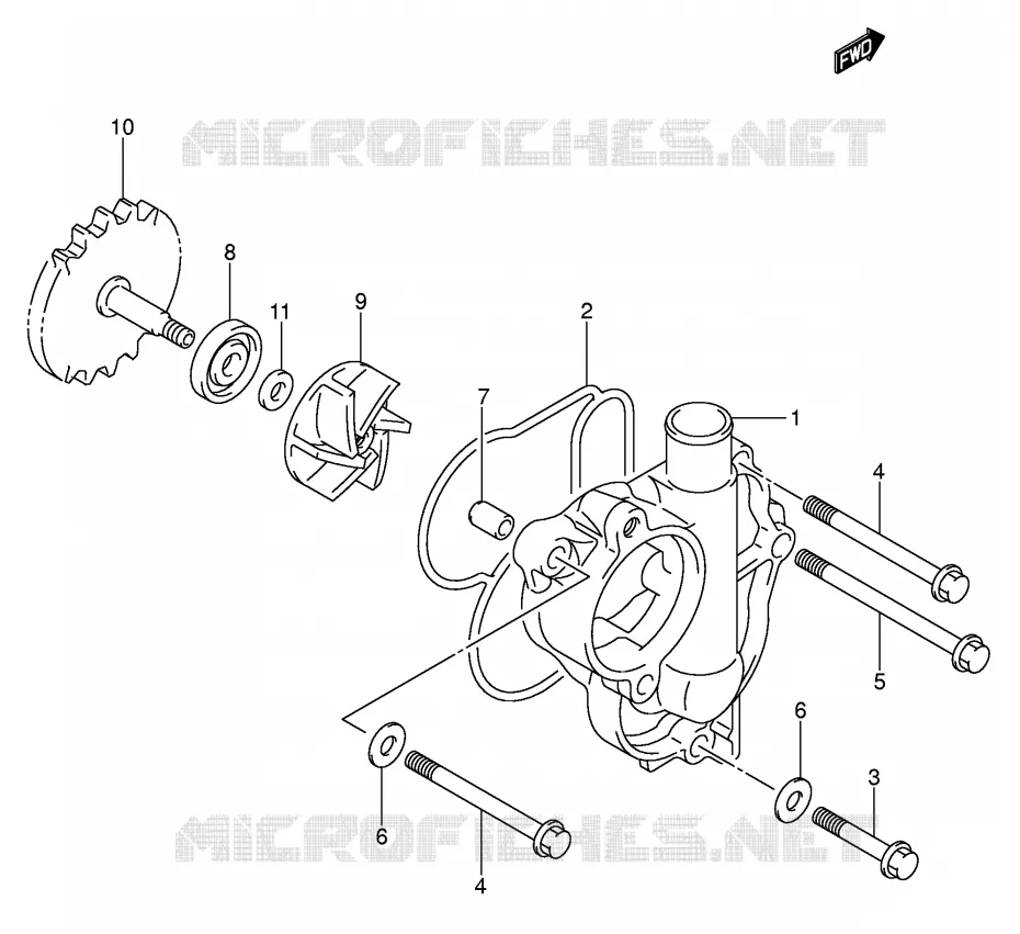 WATER PUMP Suzuki MOTO 450 RM-Z 2007  RM-Z450ZK7(E3/E28)