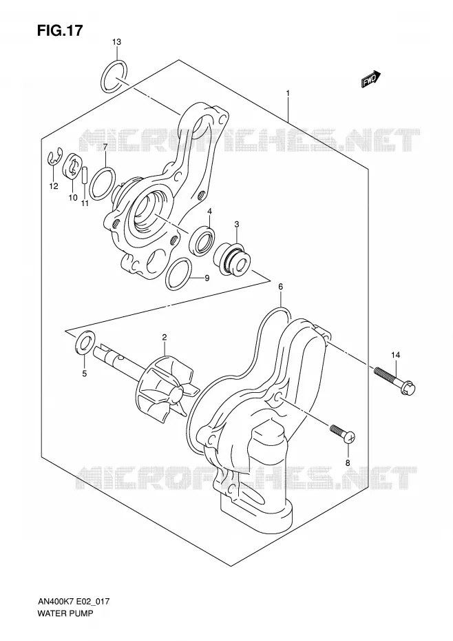 WATER PUMP Suzuki SCOOTER 400 BURGMAN 2010  AN400AL0(E2)