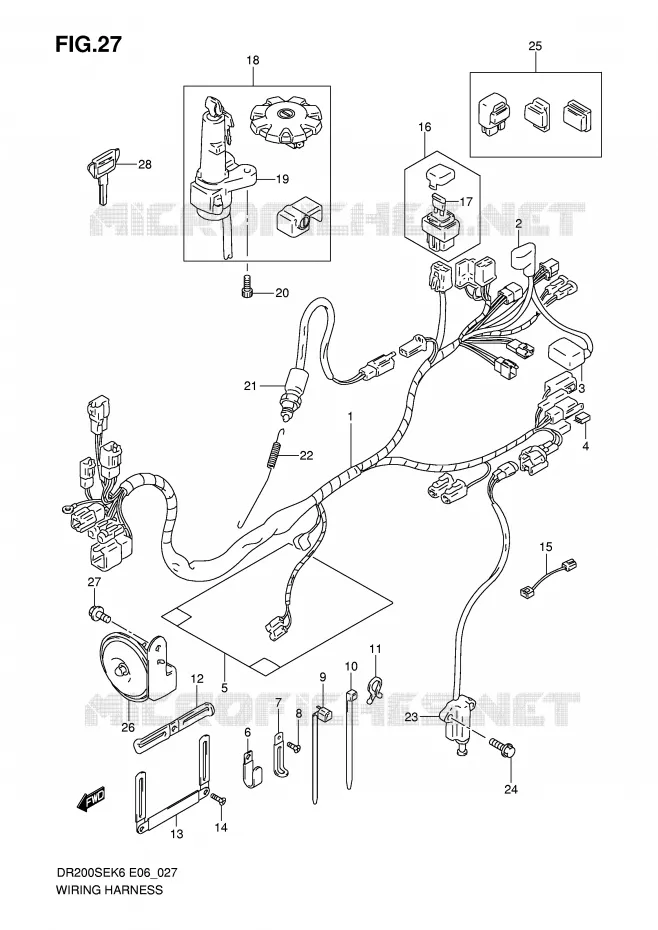 WIRING HARNESS Suzuki MOTO 200 DR 2006  DR200SEK6(E6)