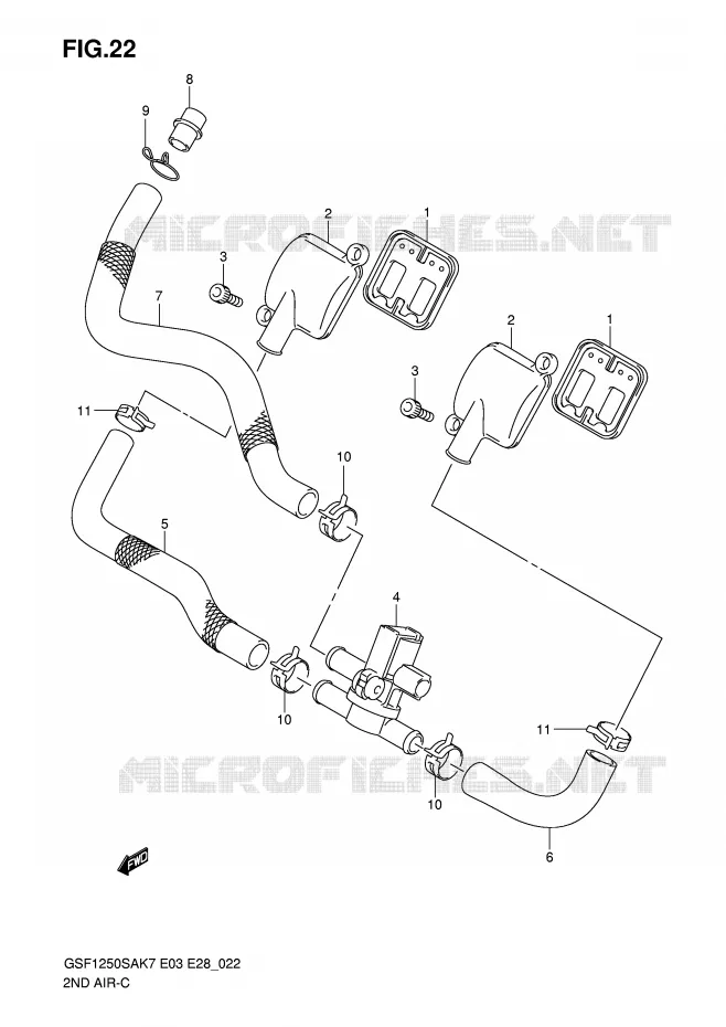 ANTI POLLUTION SYSTEM Suzuki MOTO 1250 BANDIT-S 2007  GSF1250SAK7(E3/E28)