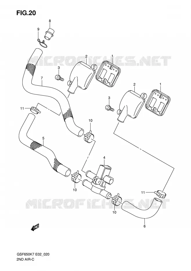 ANTI POLLUTION SYSTEM Suzuki MOTO 650 BANDIT 2007  GSF650K7(E19)