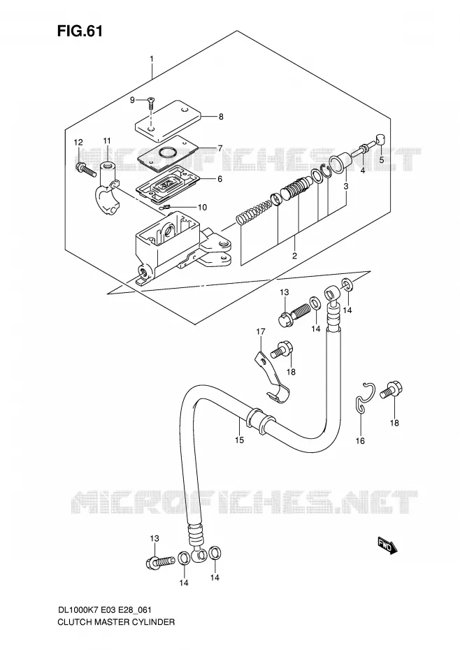 CLUTCH MASTER CYLINDER Suzuki MOTO 1000 V-STROM 2009  DL1000K9(E3/E28)