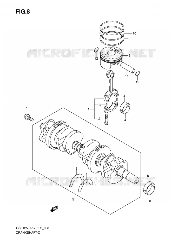 CRANKSHAFT Suzuki MOTO 1250 BANDIT-S 2007  GSF1250SAK7(E2)