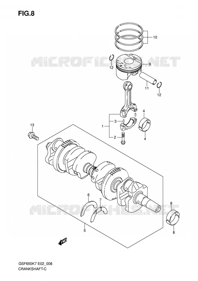 CRANKSHAFT Suzuki MOTO 650 BANDIT 2007  GSF650SAK7(E19)