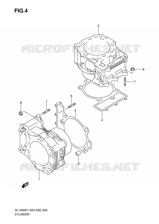 CYLINDER Suzuki MOTO 1000 V-STROM 2009  DL1000K9(E3/E28)
