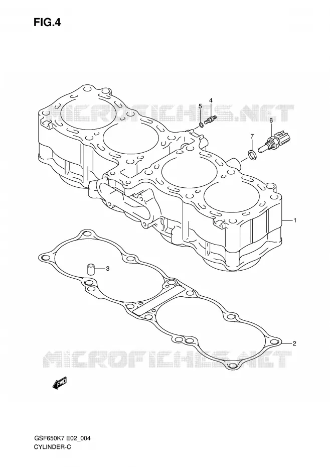 CYLINDER Suzuki MOTO 650 BANDIT 2007  GSF650SAK7(E19)