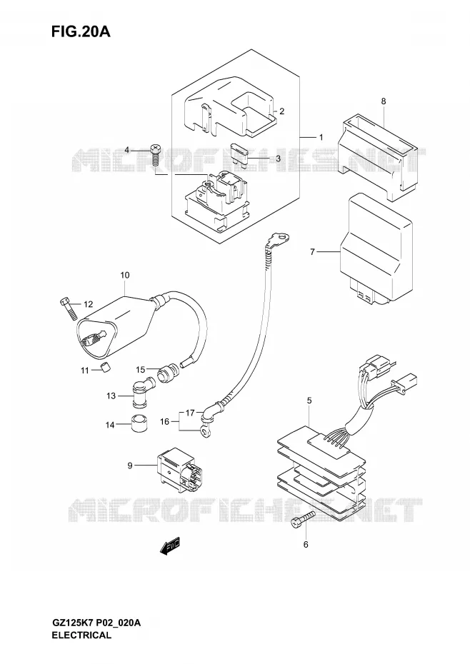 ELECTRICAL (MODEL K7) Suzuki MOTO 125 MARAUDER 2005  GZ125K5(P02)