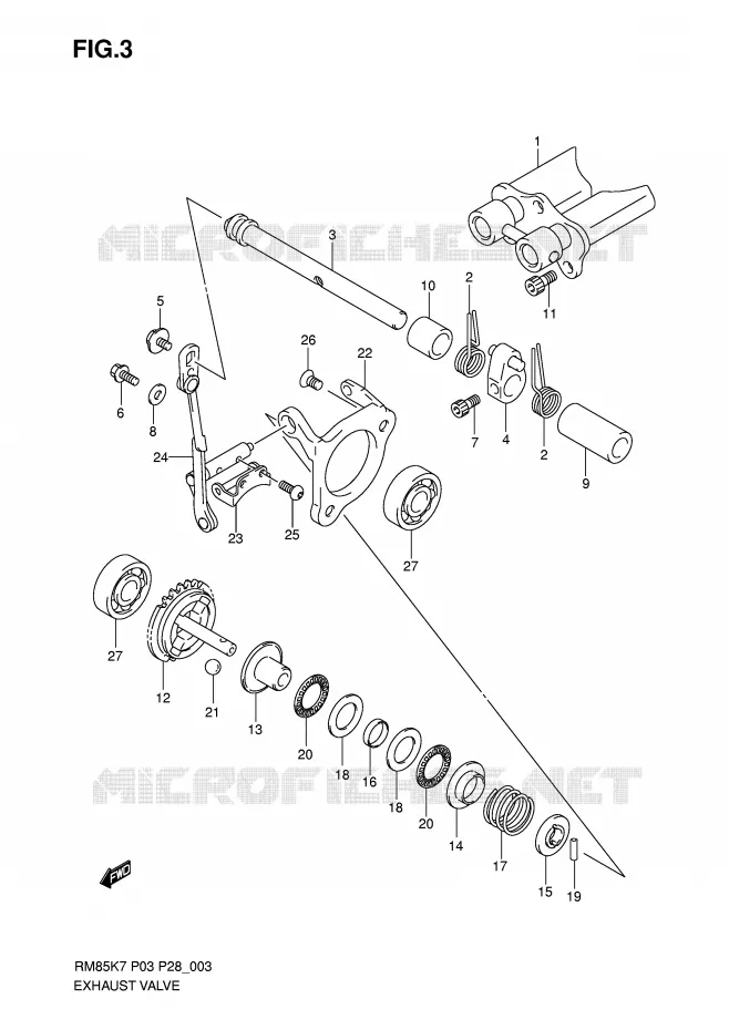 EXHAUST VALVE Suzuki MOTO 85 RM 2009  RM85LK9(P3/P28)