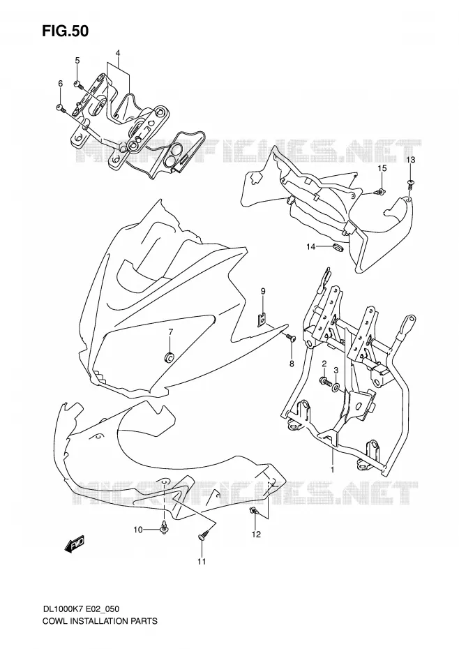 FAIRING INSTALLATION PARTS Suzuki MOTO 1000 V-STROM 2010  DL1000L0(P37)