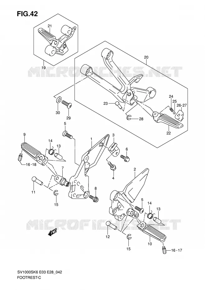 FOOTREST Suzuki MOTO 1000 SV-S 2006  SV1000SK6(E3/E28)