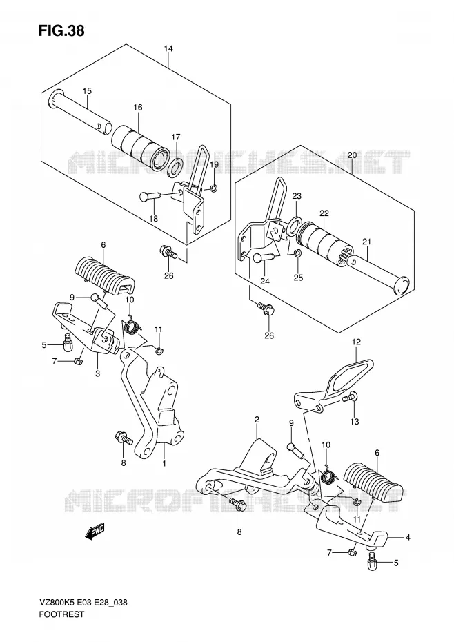 FOOTREST Suzuki MOTO 800 MARAUDER 2007  VZ800K7(E3/E28)
