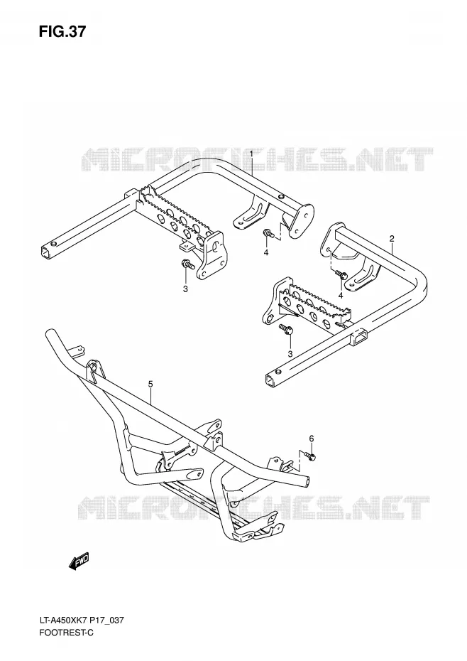 FOOTREST Suzuki QUAD 450 KINGQUAD 2009  LT-A450XZK9(P17)
