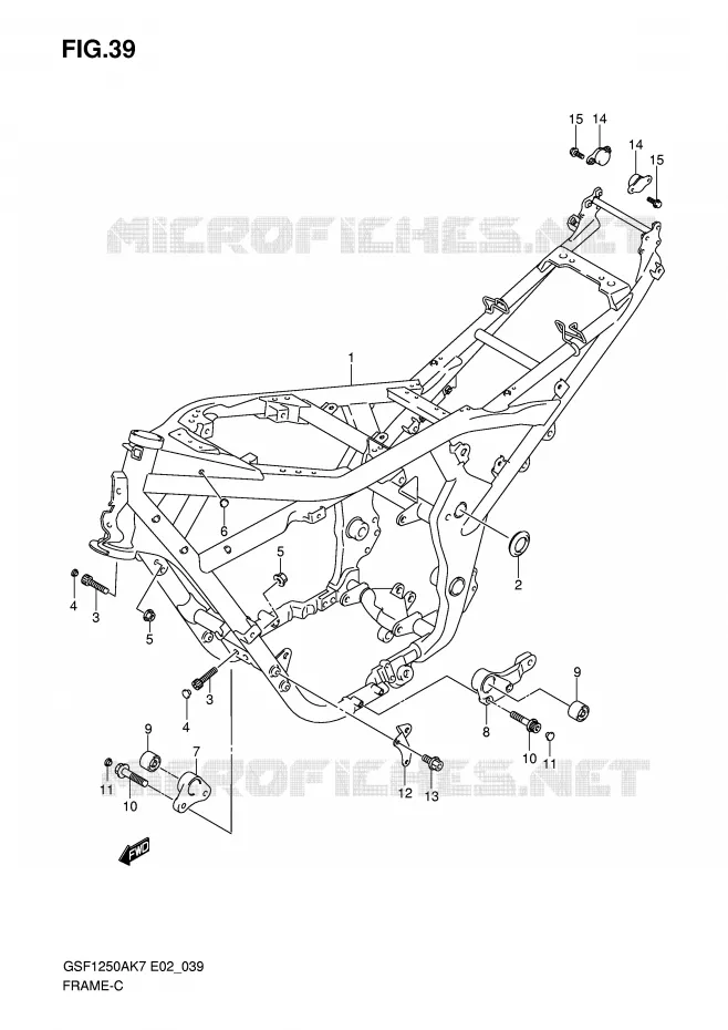 FRAME (MODEL K7/K8) Suzuki MOTO 1250 BANDIT-N 2009  GSF1250K9(E2)