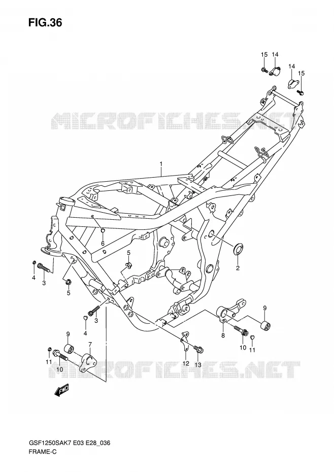 FRAME (MODEL K7/K8) Suzuki MOTO 1250 BANDIT-S 2007  GSF1250SAK7(E3/E28)