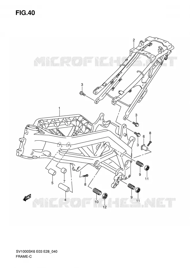 FRAME Suzuki MOTO 1000 SV 2007  SV1000SK7(E3/E28)