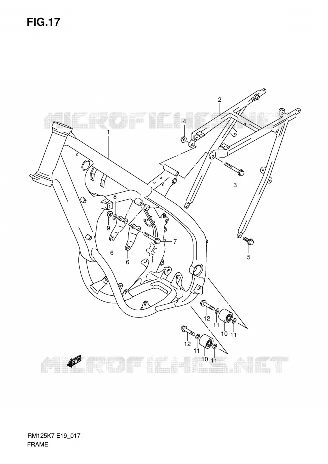 FRAME Suzuki MOTO 125 RM 2007  RM125K7(E19)